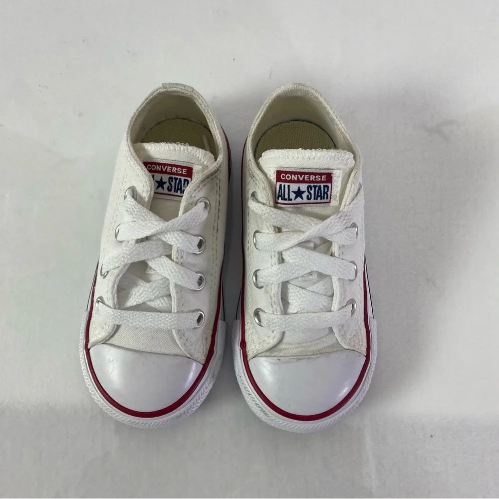 Converse All Star Toddler Infant Low Top Sneakers White Canvas Size 7 J256_9